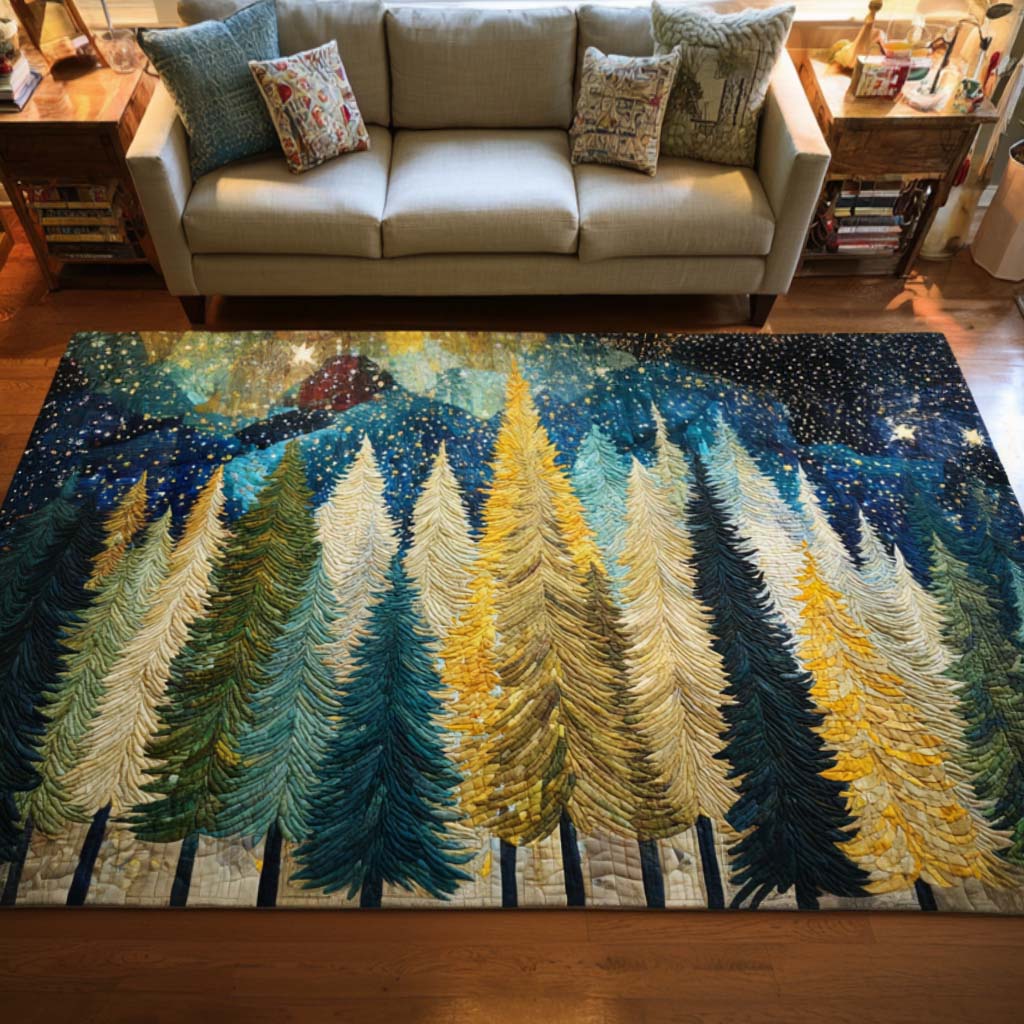 Golden Woods area rug in a living room
