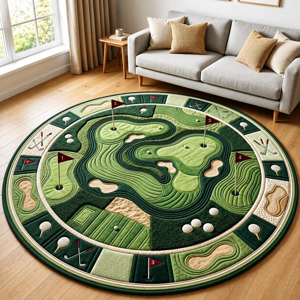 Golf Course Round Mat Rug - Nature Design | Serene Home Decor