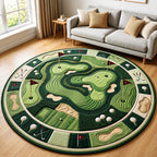 Golf Course Round Mat Rug - Nature Design | Serene Home Decor