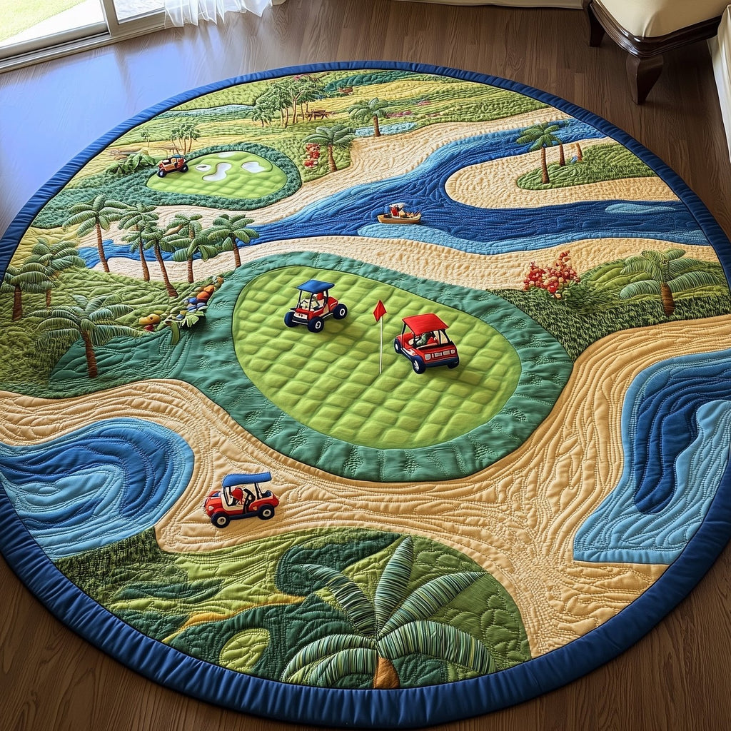 Golf Course Round Mat Rug - Nature Design | Serene Home Decor