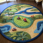 Golf Course Round Mat Rug - washable non-slip printed rug