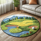 Golf Escape Round Mat Rug - washable non-slip printed rug