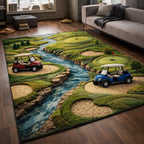 Golf Lodge area rug in a living room