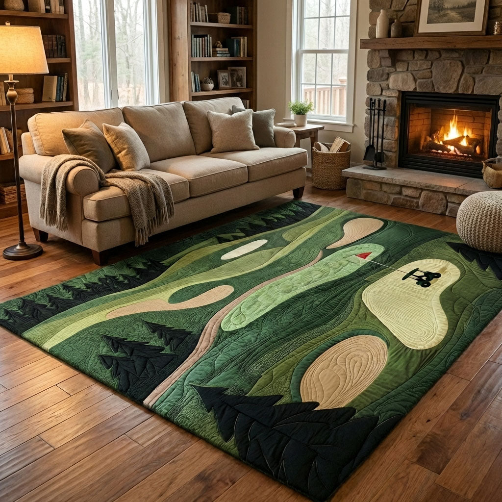 Golf Trail area rug in a living room