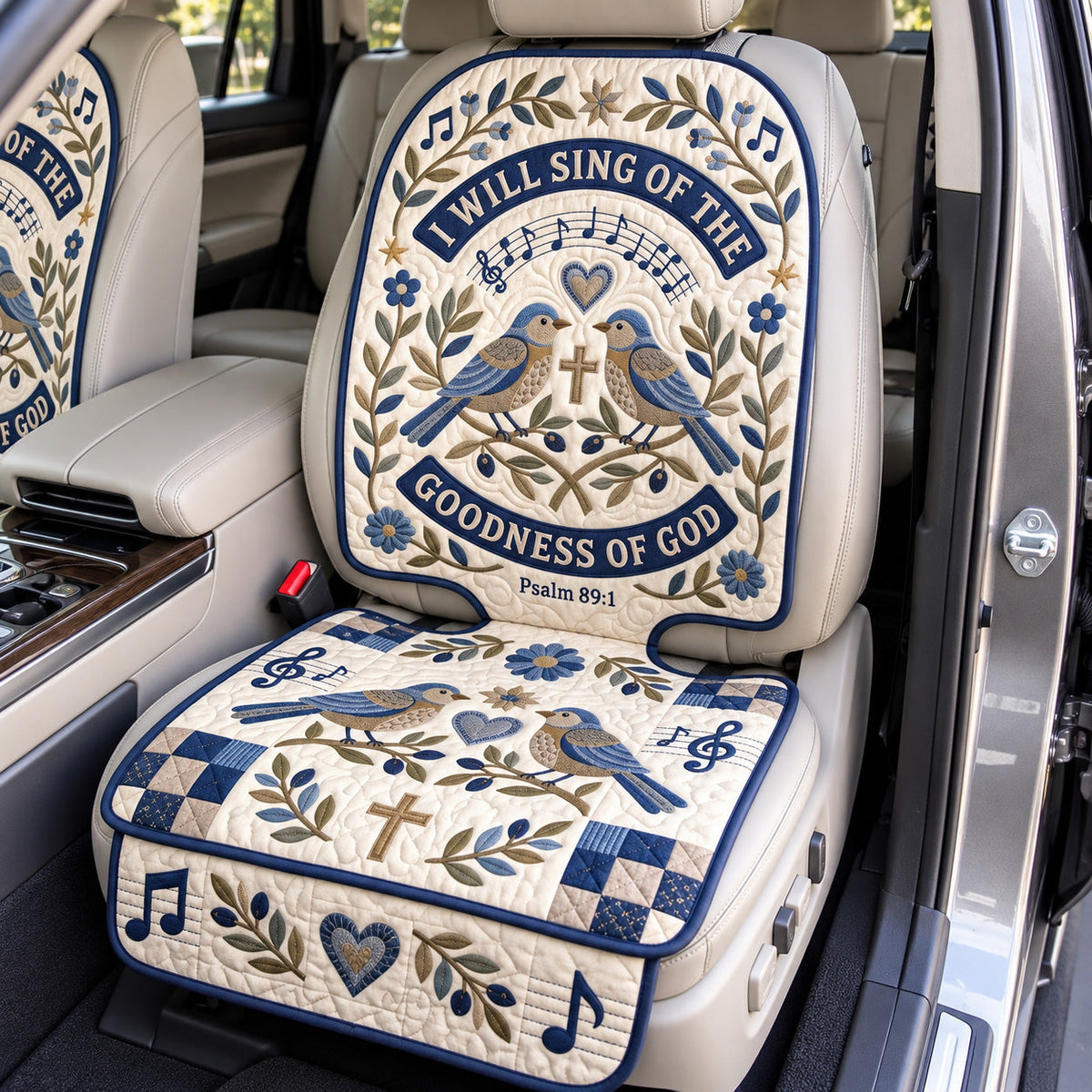 Goodness Of God quilted car seat protector