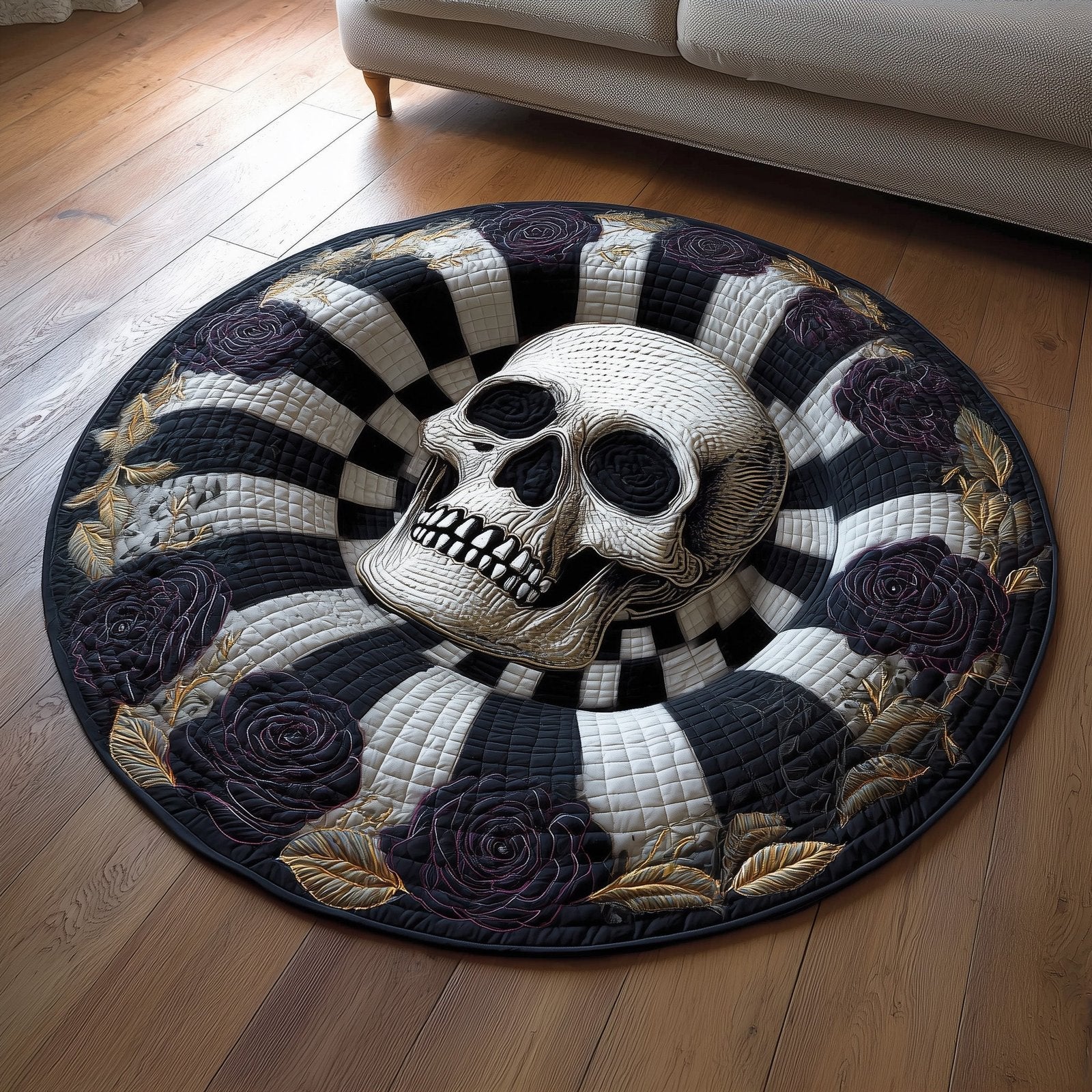 Gothic Calavera Round Mat Rug - Nature Design | Serene Home Decor