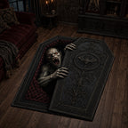 Gothic Demon Coffin Custom Shape Area Rug - Nature Design | Die-Cut Non-Slip Rug - washable non-slip printed rug