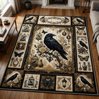 Gothic Raven area rug in a living room