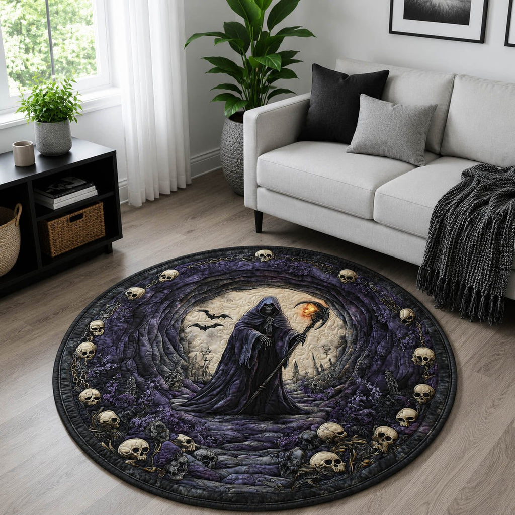 Gothic Skull Round Mat Rug - Nature Design | Serene Home Decor
