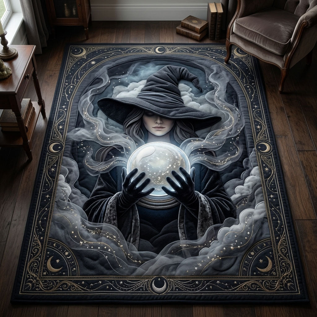 Gothic Witch area rug in a living room