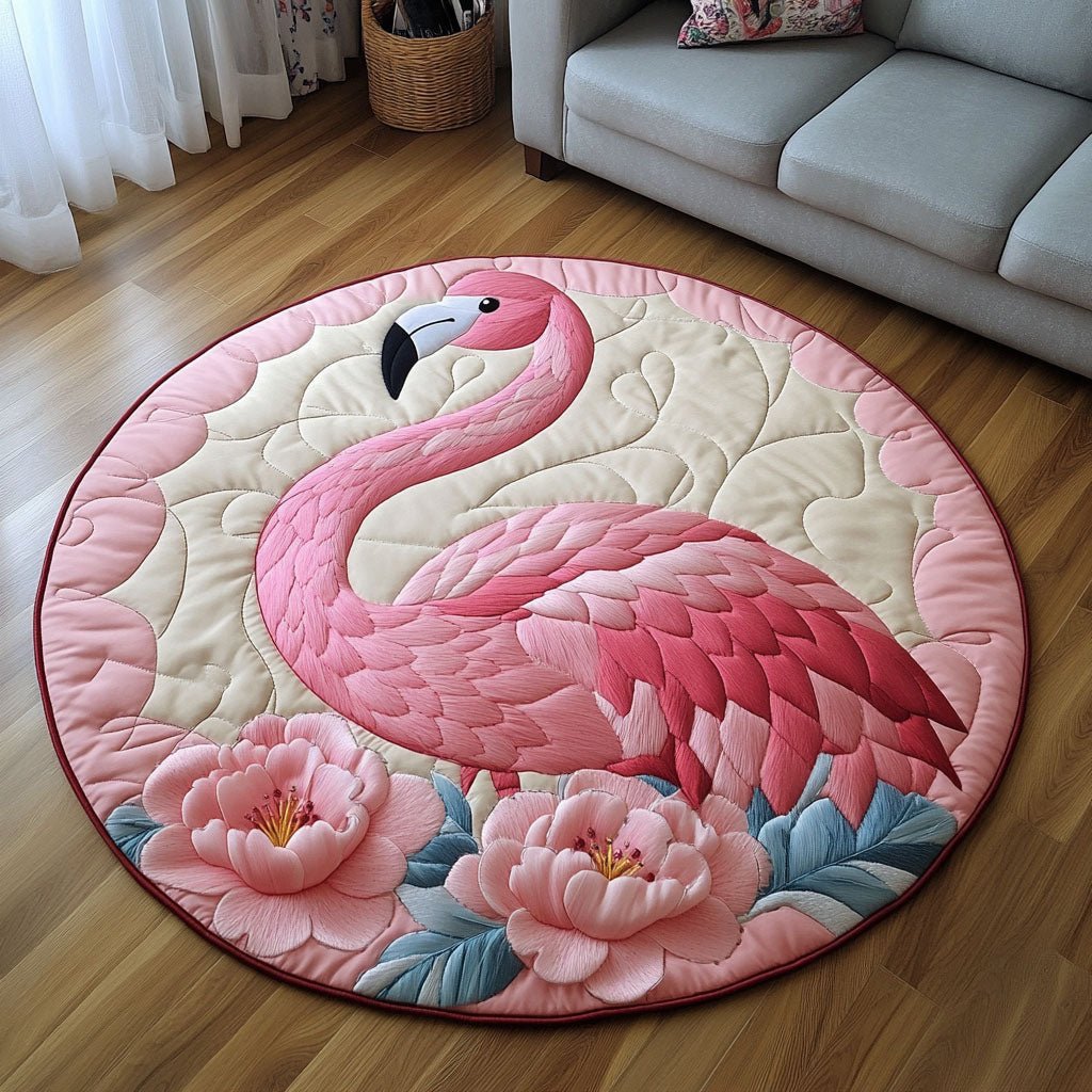 Graceful Beauty Round Mat Rug - washable non-slip printed rug
