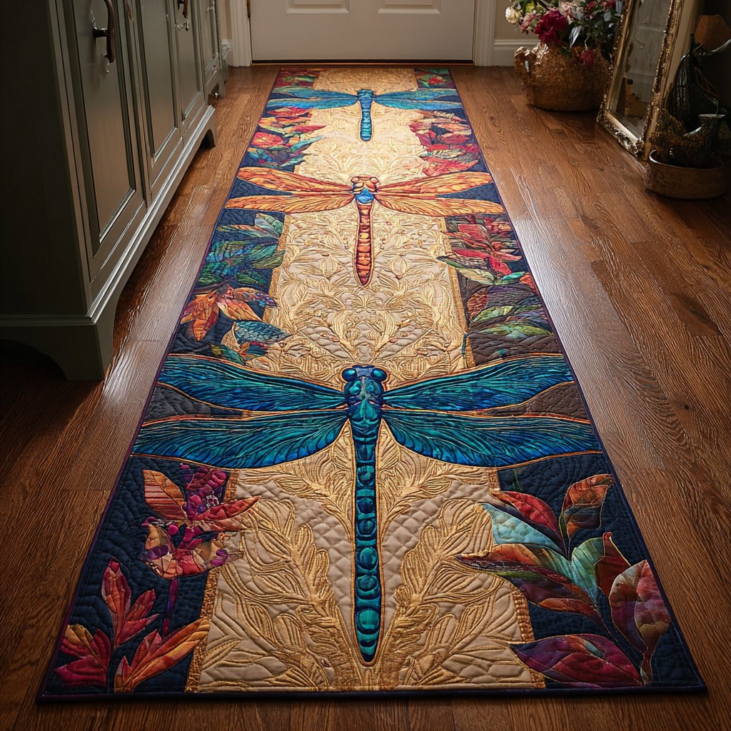 Graceful Dragonfly Runner Carpet Runner Rug - Cute Pet Design | Animal Printed Runner Rug