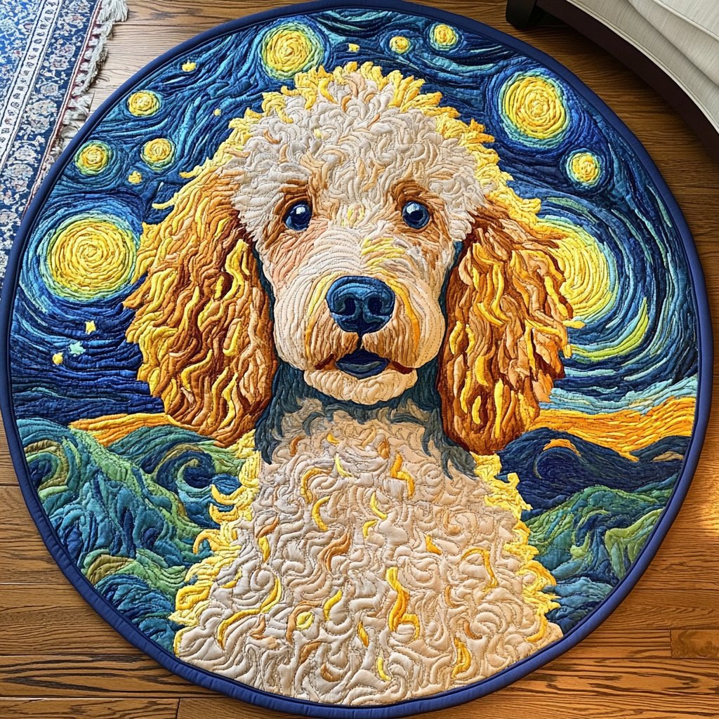 Graceful Woof Round Mat Rug - washable non-slip printed rug