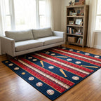 Grand Slam area rug in a living room