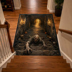 Grave Escape area rug in a living room