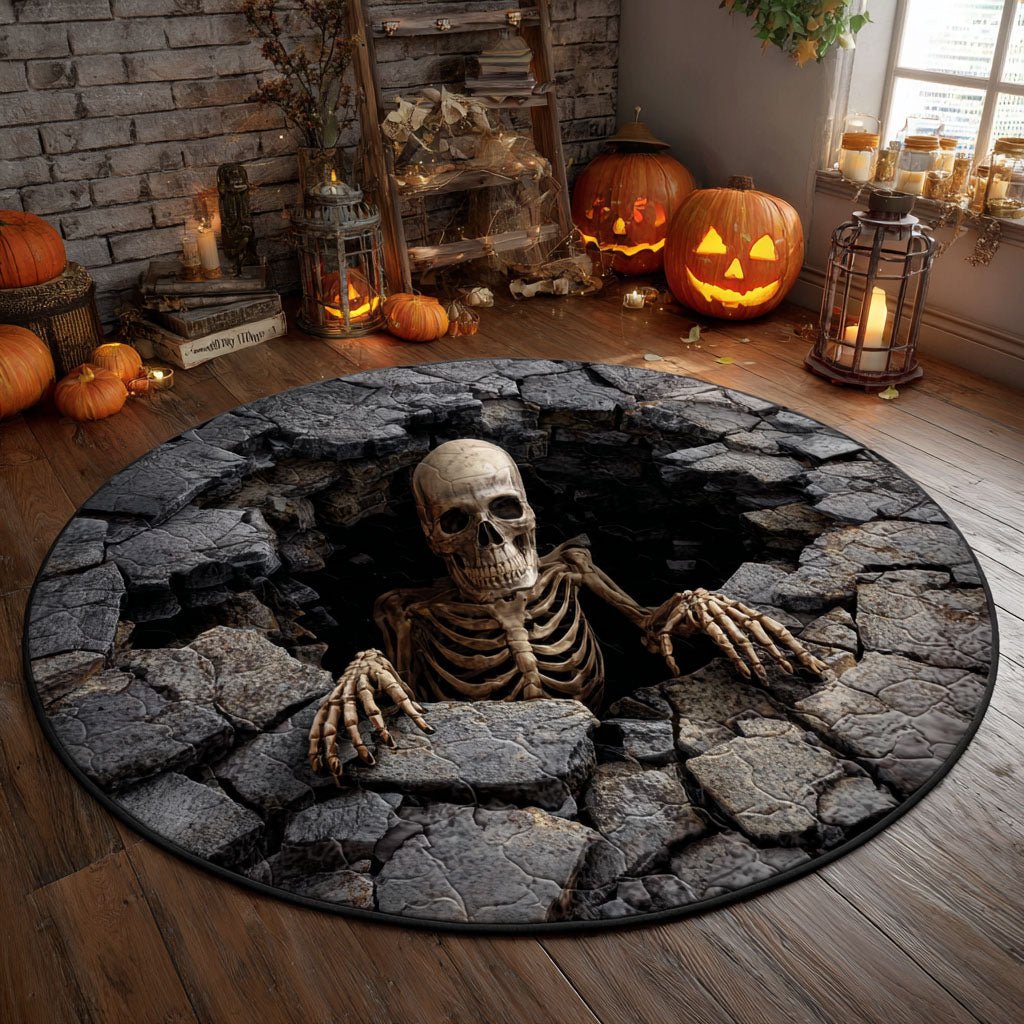 Grave Escape Round Mat Rug - washable non-slip printed rug