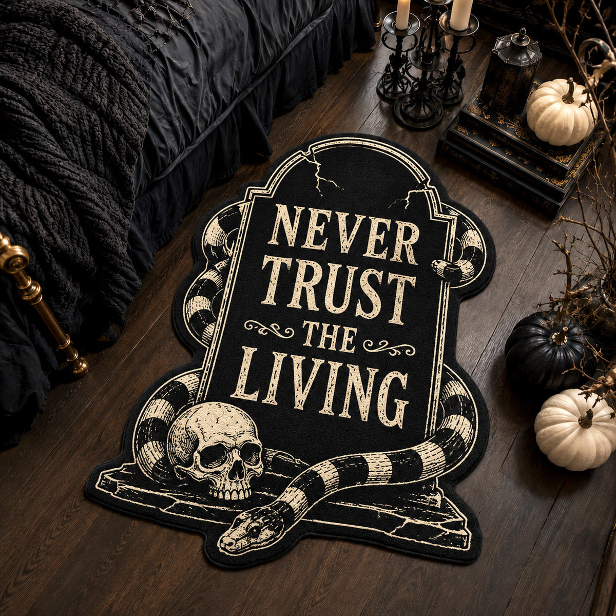 Grave Wisdom Custom Shape Area Rug - Nature Design | Die-Cut Non-Slip Rug - washable non-slip printed rug