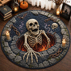 Graveyard Bone Pit Qulited Round Mat Round Mat Rug - washable non-slip printed rug