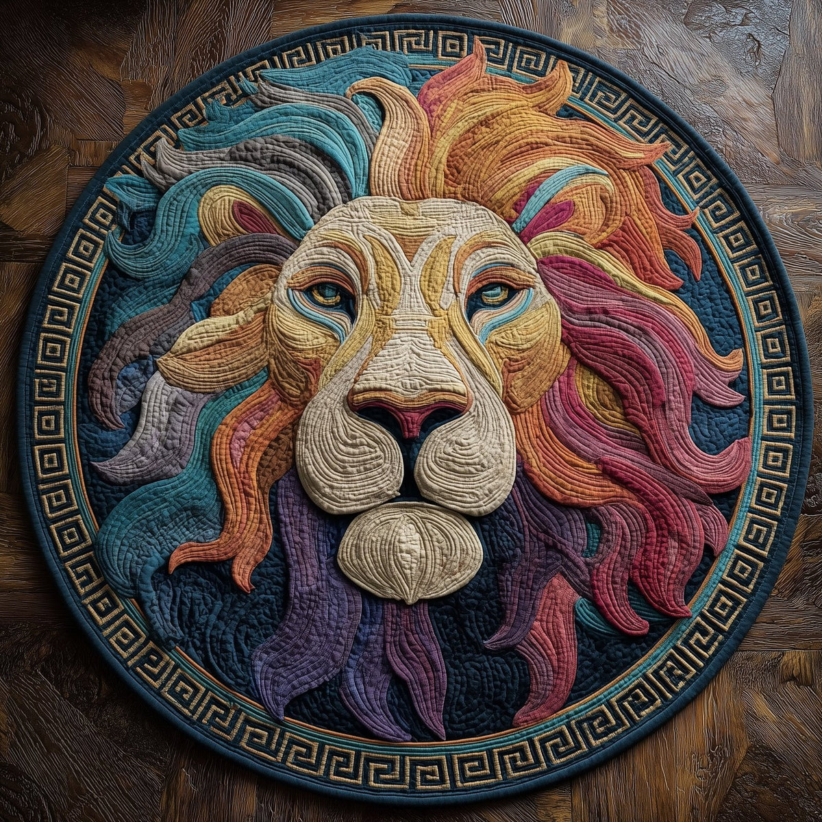 Greek Majesty Round Mat Rug - washable non-slip printed rug