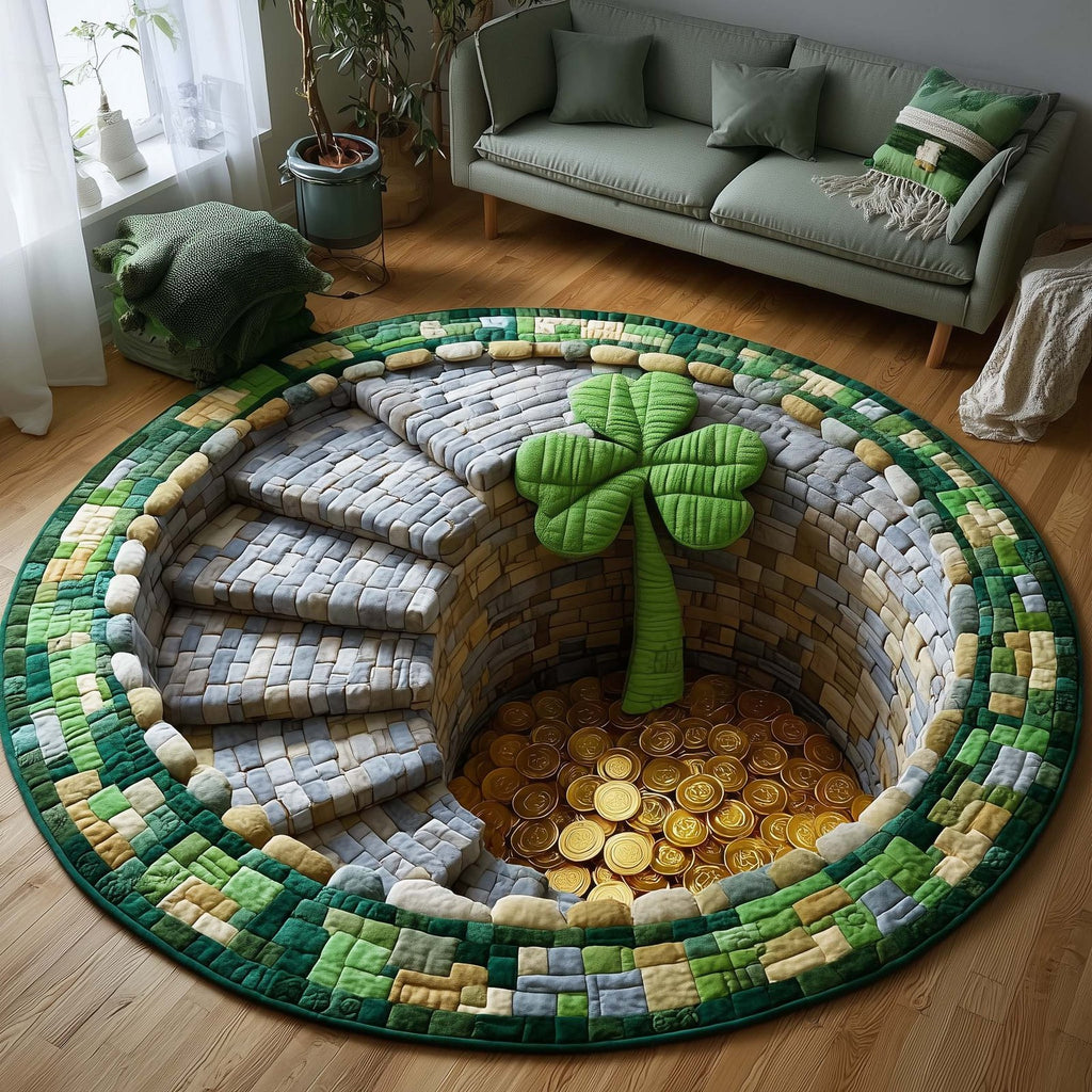 Green Blessing Round Mat Rug - Nature Design | Serene Home Decor