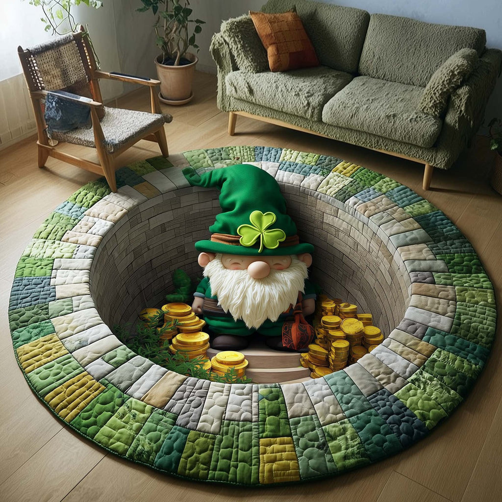Green Blessing Round Mat Rug - Nature Design | Serene Home Decor