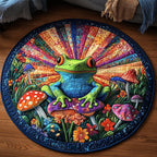 Green Grove Guardians Round Mat Rug - washable non-slip printed rug