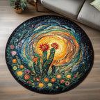 Green Haven Round Mat Rug - washable non-slip printed rug