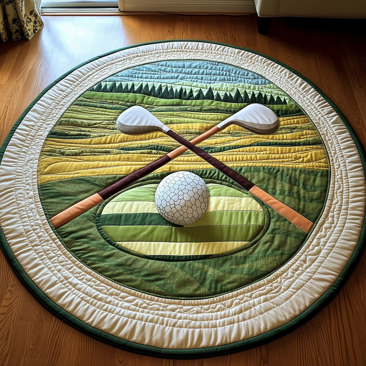 Greenside Glow Round Mat Rug