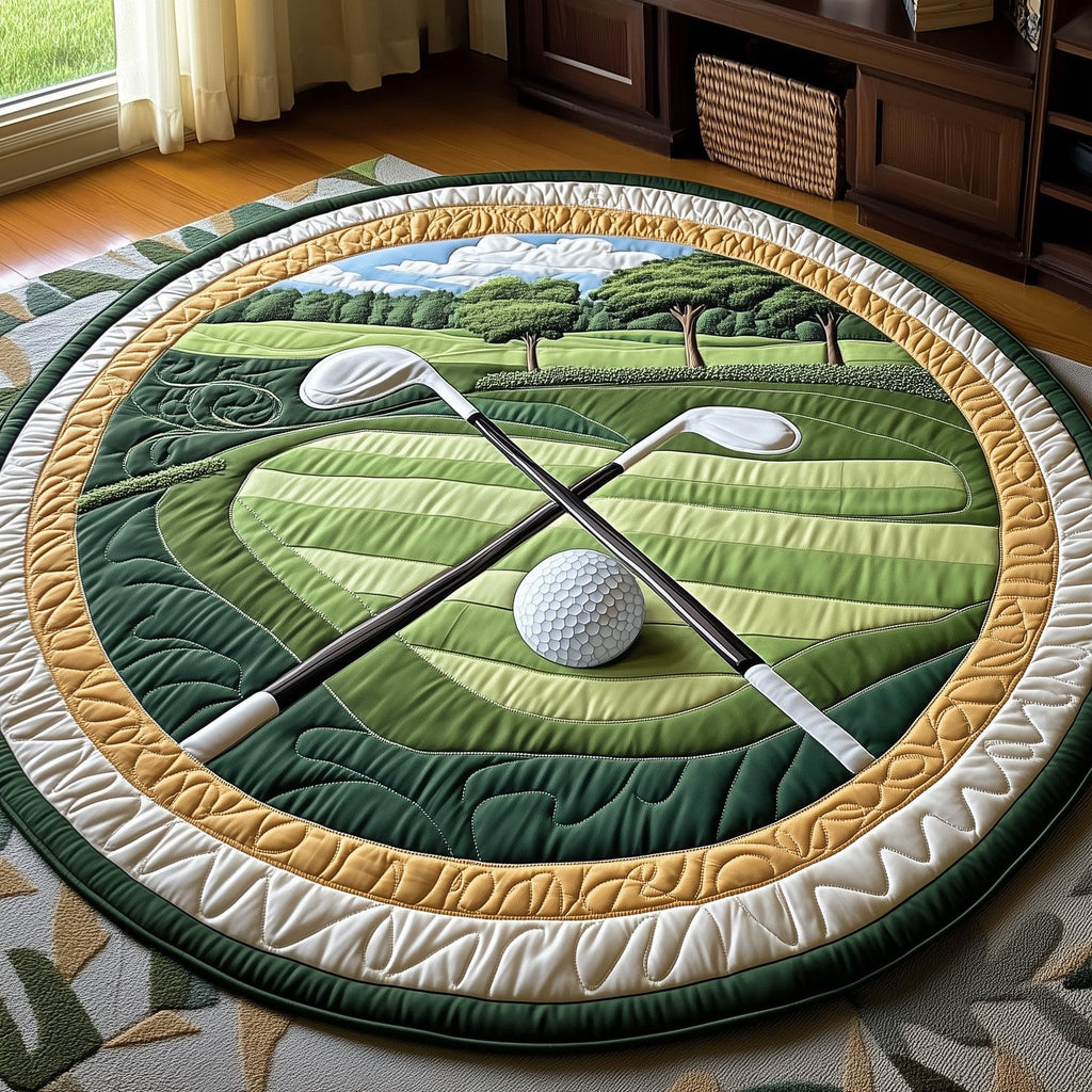 Greenside Glow Round Mat Rug - Nature Design | Serene Home Decor