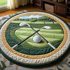 Greenside Glow Round Mat Rug - washable non-slip printed rug