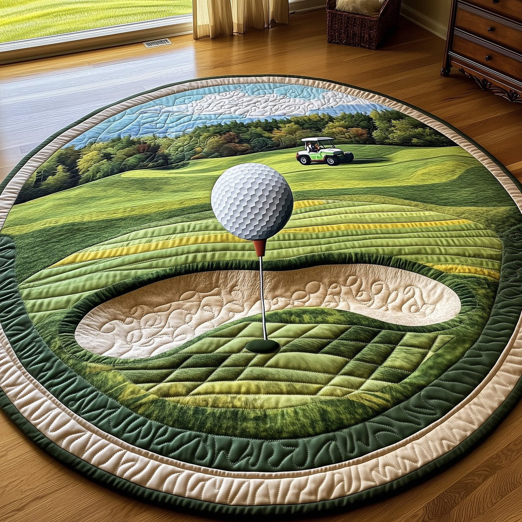 Greenside Glow Round Mat Rug - Nature Design | Serene Home Decor