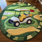 Greenside Rider Round Mat Rug - washable non-slip printed rug