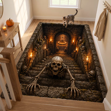 Grim Depths Area Rug - Non-Slip Washable 3D Print Rug for Living Room & Bedroom