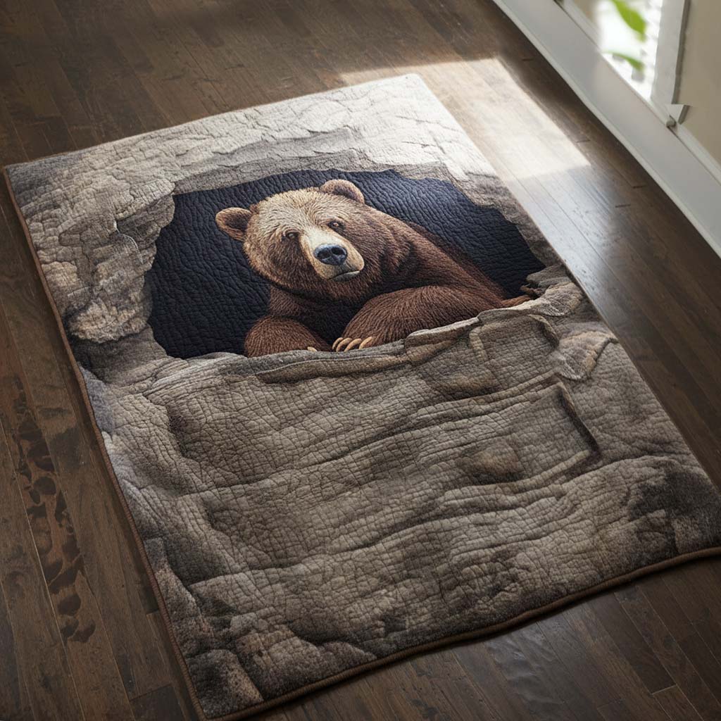 Grizzly Rest area rug in a living room