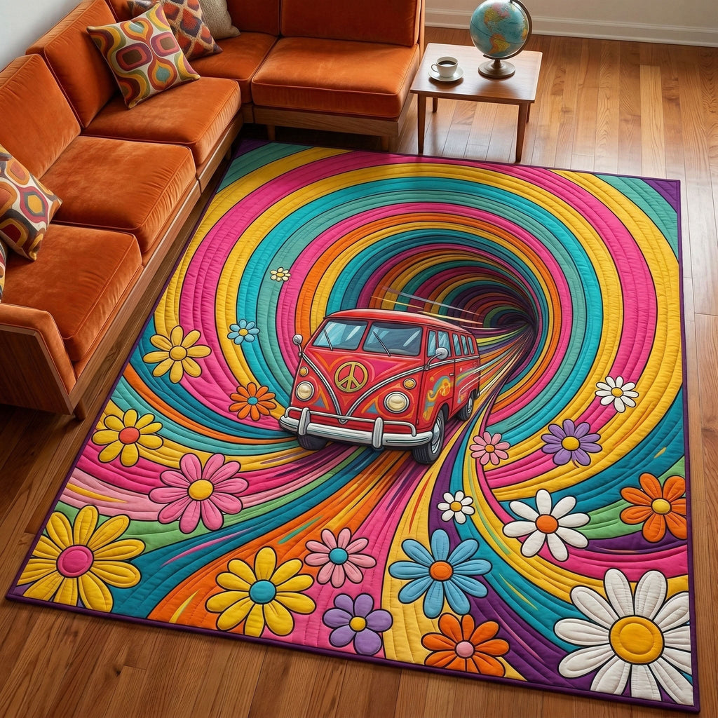 Groovy Adventure area rug in a living room
