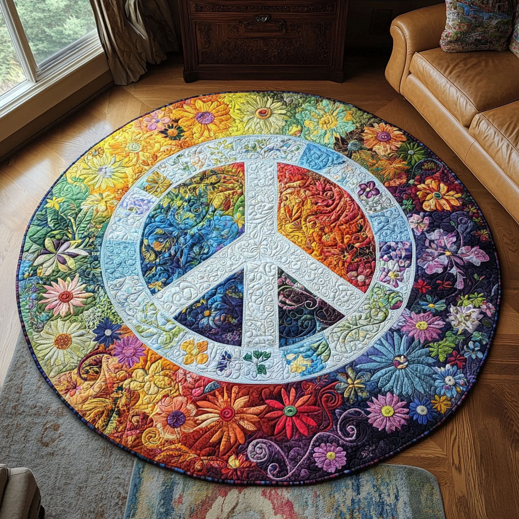 Groovy Patchwork Round Mat Rug