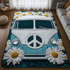 Groovy Vibes area rug in a living room
