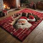 Grotto Santa Claus area rug in a living room