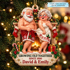 Growing Old Together Fireplace Love Christmas Ornament