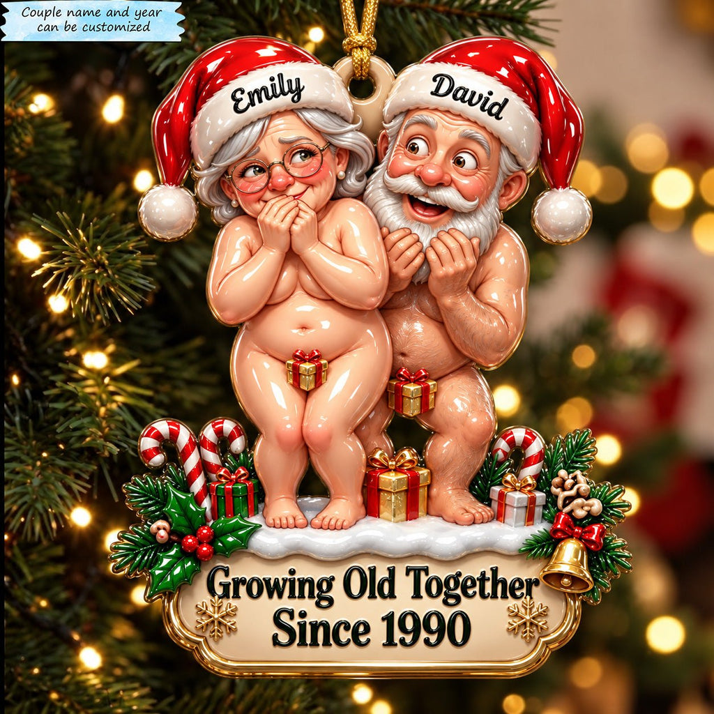 Growing Old Together Funny Christmas Ornament
