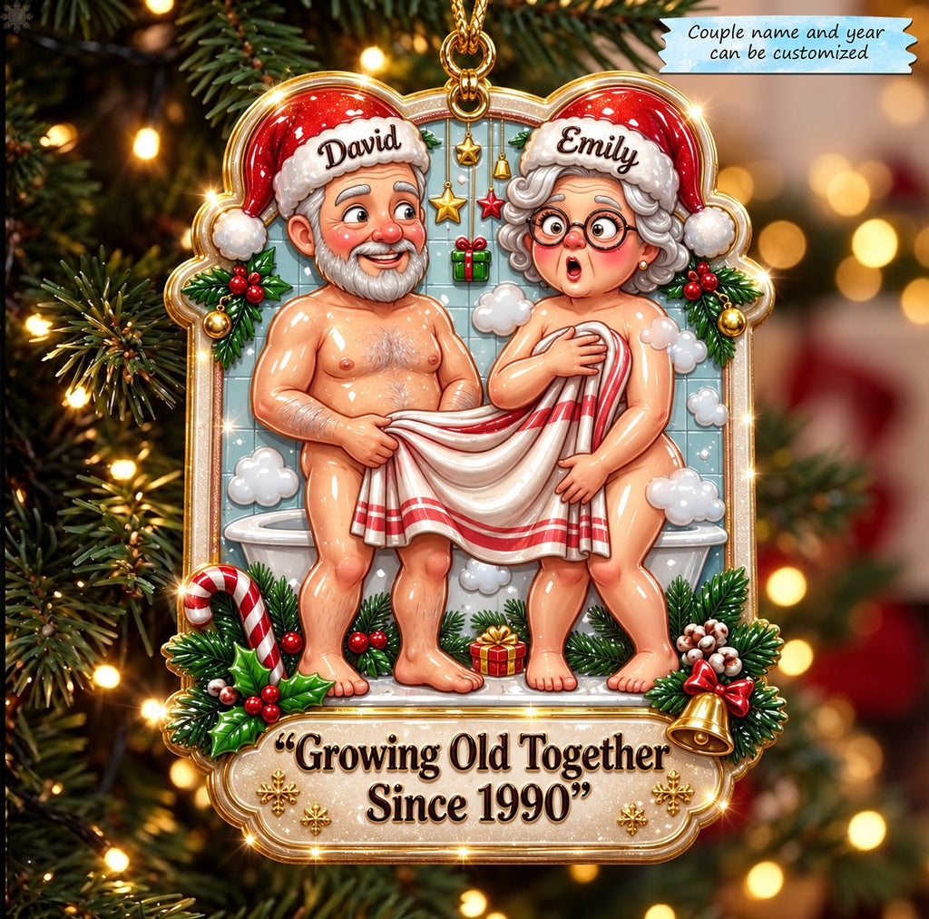 Growing Old Together Holiday Surprise Christmas Ornament