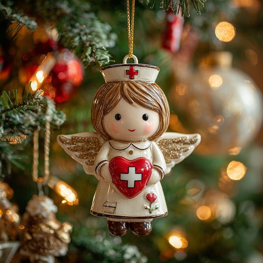 Guardian Angel Nurse Christmas Ornament