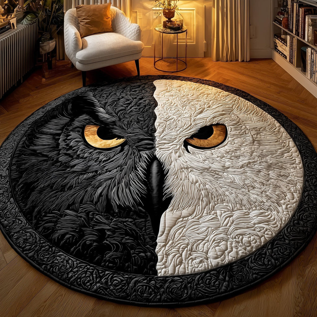 Guardian Owl Round Mat Rug - Cute Pet Design | Animal Printed Home Decor