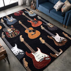 Guitar Harmony area rug in a living room