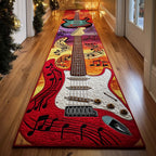Guitar Runner Rug - Music Lover Design | Artistic Printed Runner Rug