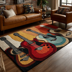 Guitar Spirit area rug in a living room