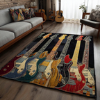 Guitar Tone area rug in a living room