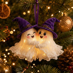 Lace Ghost Couple Christmas Ornament