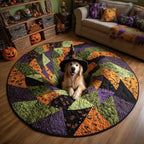 Halloween Golden Round Mat Rug - washable non-slip printed rug