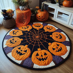 Halloween Harvest Round Mat Rug - washable non-slip printed rug